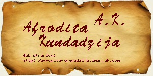 Afrodita Kundadžija vizit kartica